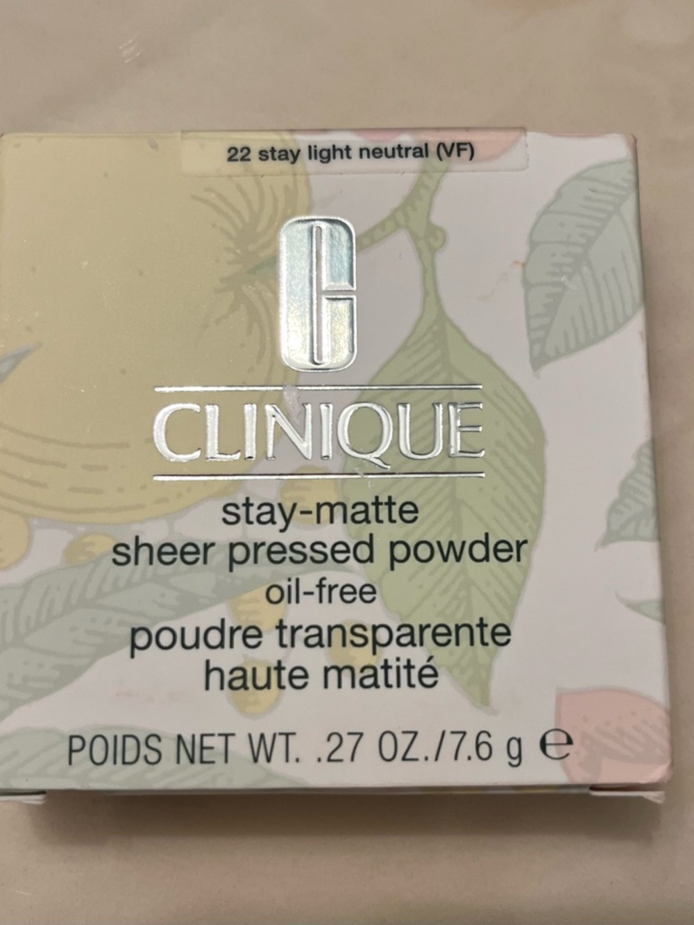 Clinique Stay-Matte Sheer Pressed Powder - Neutral Cream Floral Compact